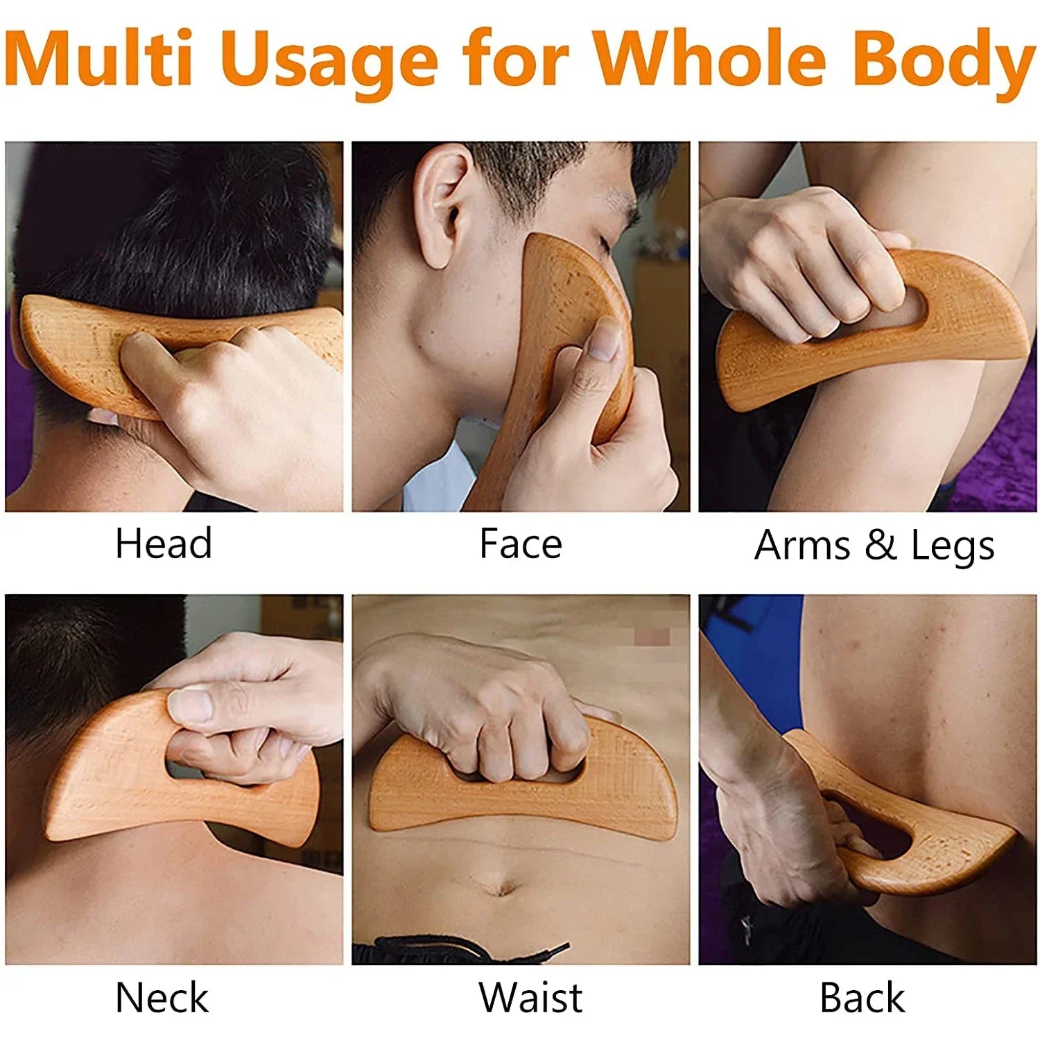 Wooden Cellulite Massager Body Guasha Tool Lymphatic Drainage Massager Muscle Scraper Back Massage Tool Relieve Muscle Fatigue Beauty Trend Shop