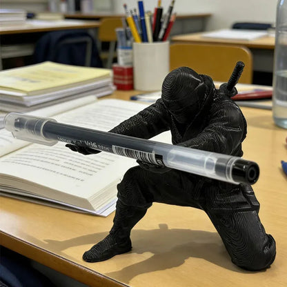 Desktop Art 3D Printed Ninja Pen Holder Unique Figurine Stationery Organizer Pencil Figurines Desk Decor Craft For Pen Storage Beauty World Shop
