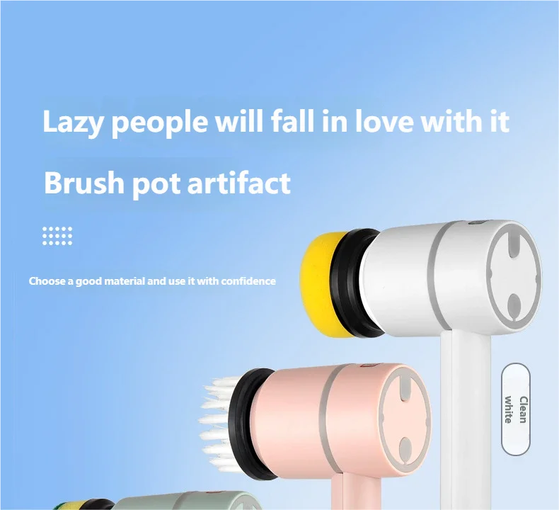 2025 Multi Functional Wireles Electric Cleaning Brush Household Toilet Cleaning Tool Handheld Kitchen Cleaning Brush