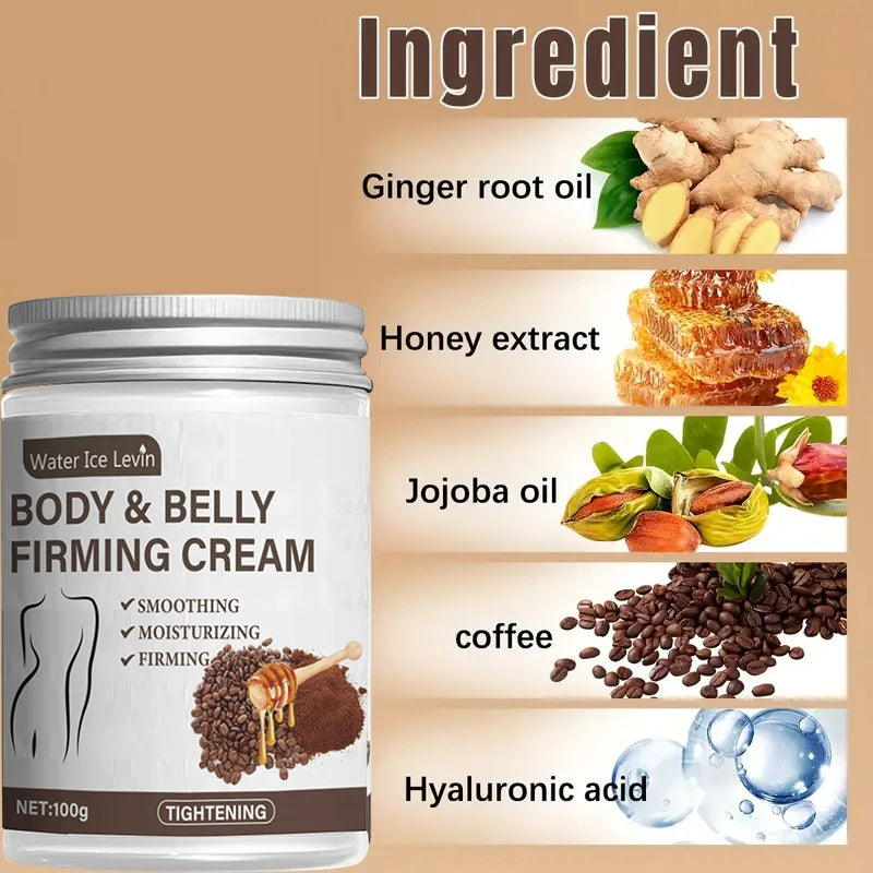 Caffeine Collagen Firming Cream - 100g Contains Caffeine and Coconut Oil, Rich in Vitamin E, Unscented, Tightens and Lifts the Abdomen, Thighs, Buttocks, Arms, All Skin Types, Hypoallergenic, Whitening Effect Beauty World Shop