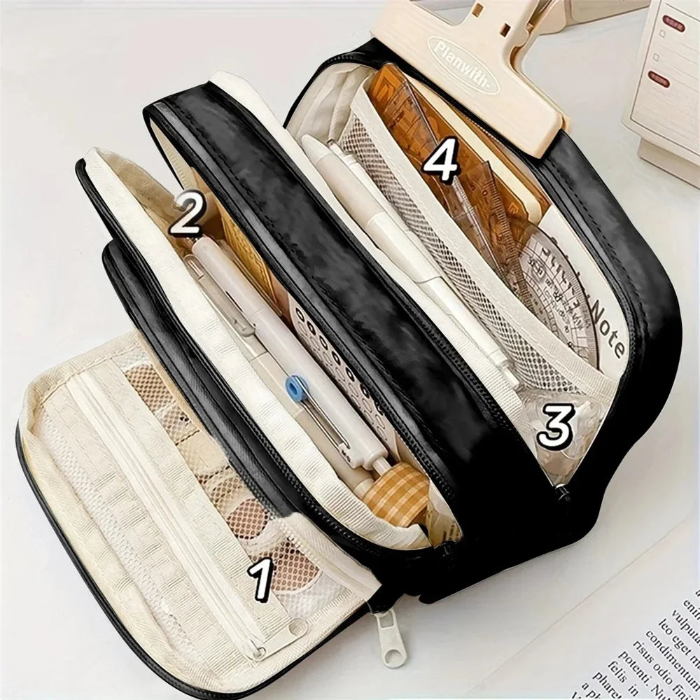 A Large-capacity Multi-layer Pencil Case, A Simple Multi-purpose Student Stationery Box And Makeup Storage Bag Beauty World Shop