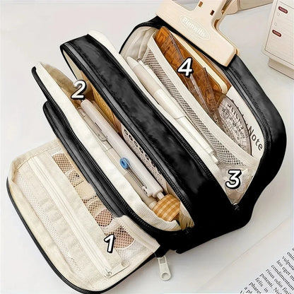 A Large-capacity Multi-layer Pencil Case, A Simple Multi-purpose Student Stationery Box And Makeup Storage Bag Beauty World Shop