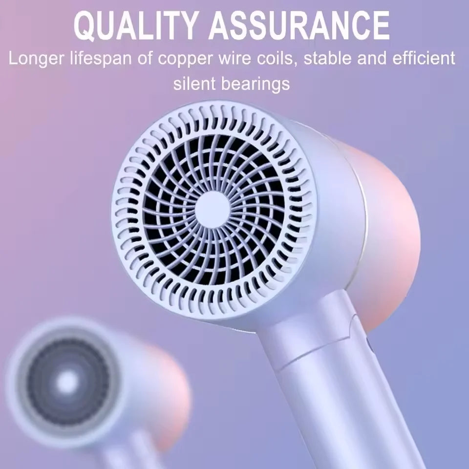 Folding Hairdryer High Power Negative Ion Hair Dryer Home Thermostatic Travel Portable Silent Hair Brush Dryer 2025 Beauty World Shop