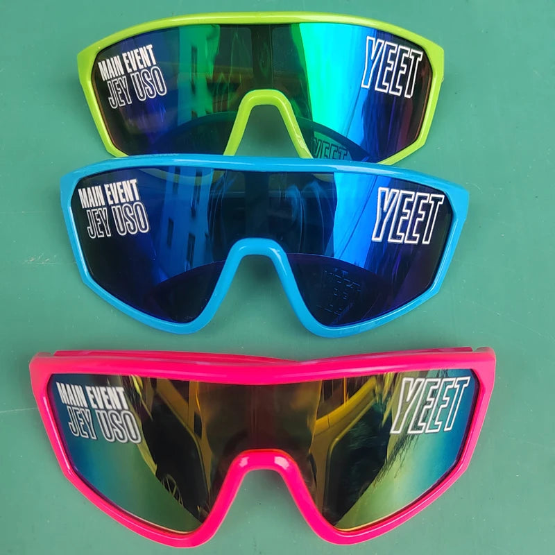 Jey Uso YEET Sunglasses Sports Shades MAIN EVENT Blue Glasses Bloodline USOS RARE Colors Motorcycle Glasses Beauty World Shop