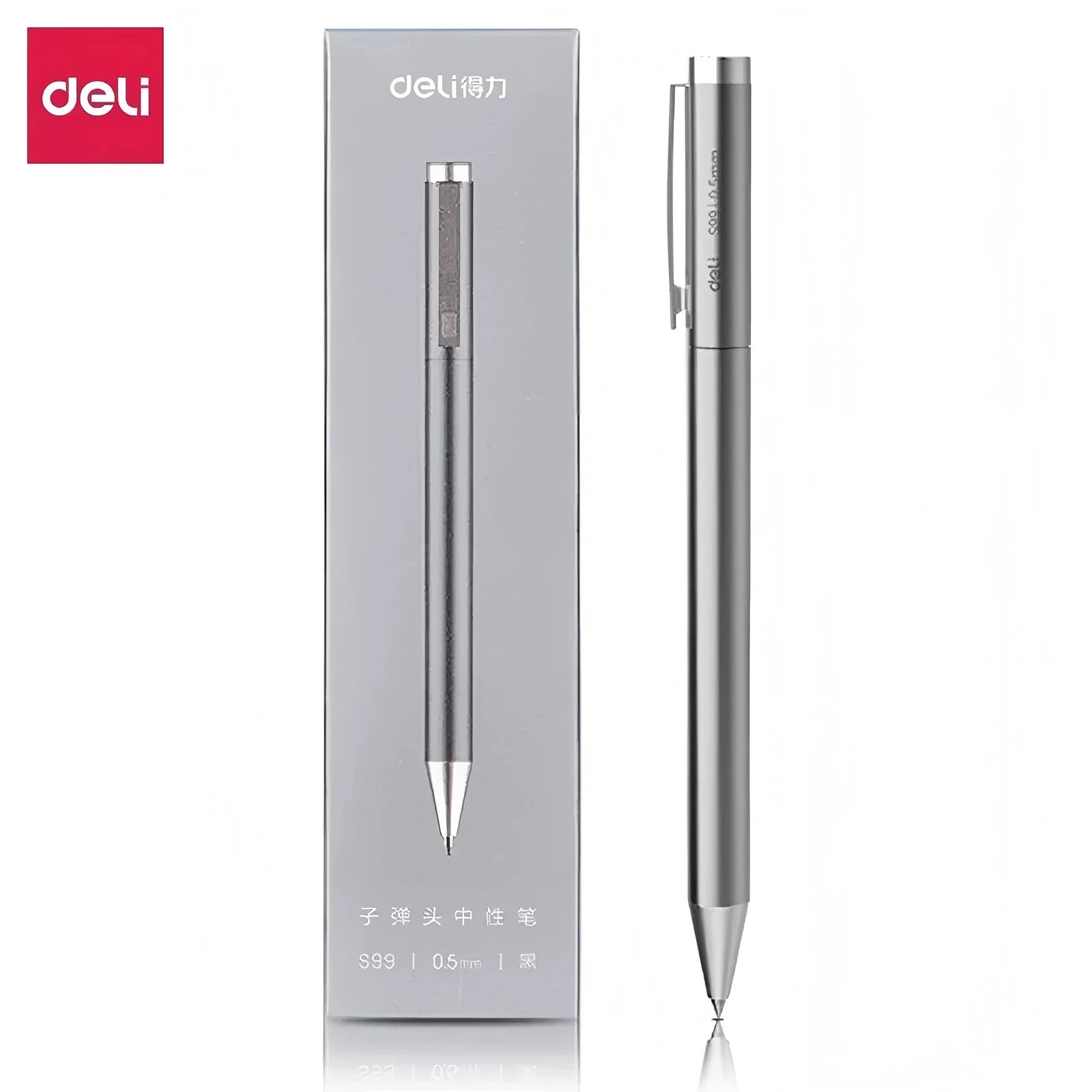 Deli Metal Sign Pen, Gel Ink Pens, Golden Silver Color, Metallic Writing Pen, Office Supplies, 0.5mm Beauty World Shop