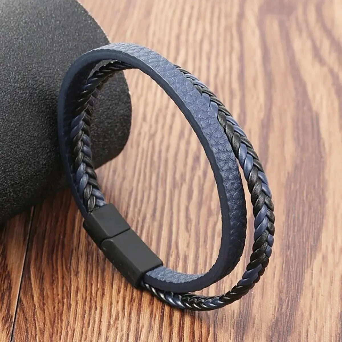 Multi -Style PU Leather Two -Layer Magnetic Bracelet Men's Mature Business Give Men The Best Gift for Men Beauty Fashion