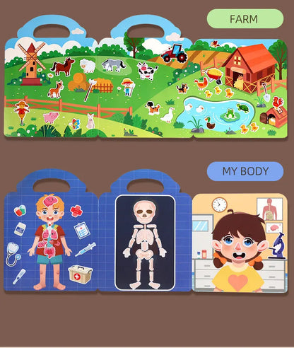 1 Book Jelly Sticker Book Quiet Book DIY Fun for Children's Scene Stickers Repeatedly Paste Puzzle Sticker Book Beauty World Shop
