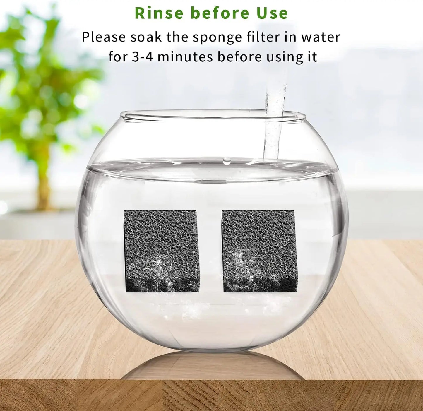 12 Pack Cat Water Fountain Sponge Filters, Replacement Foam Filters for 67oz/2L Pet Fountain 65oz/1.85L Dog Drinking Fountain