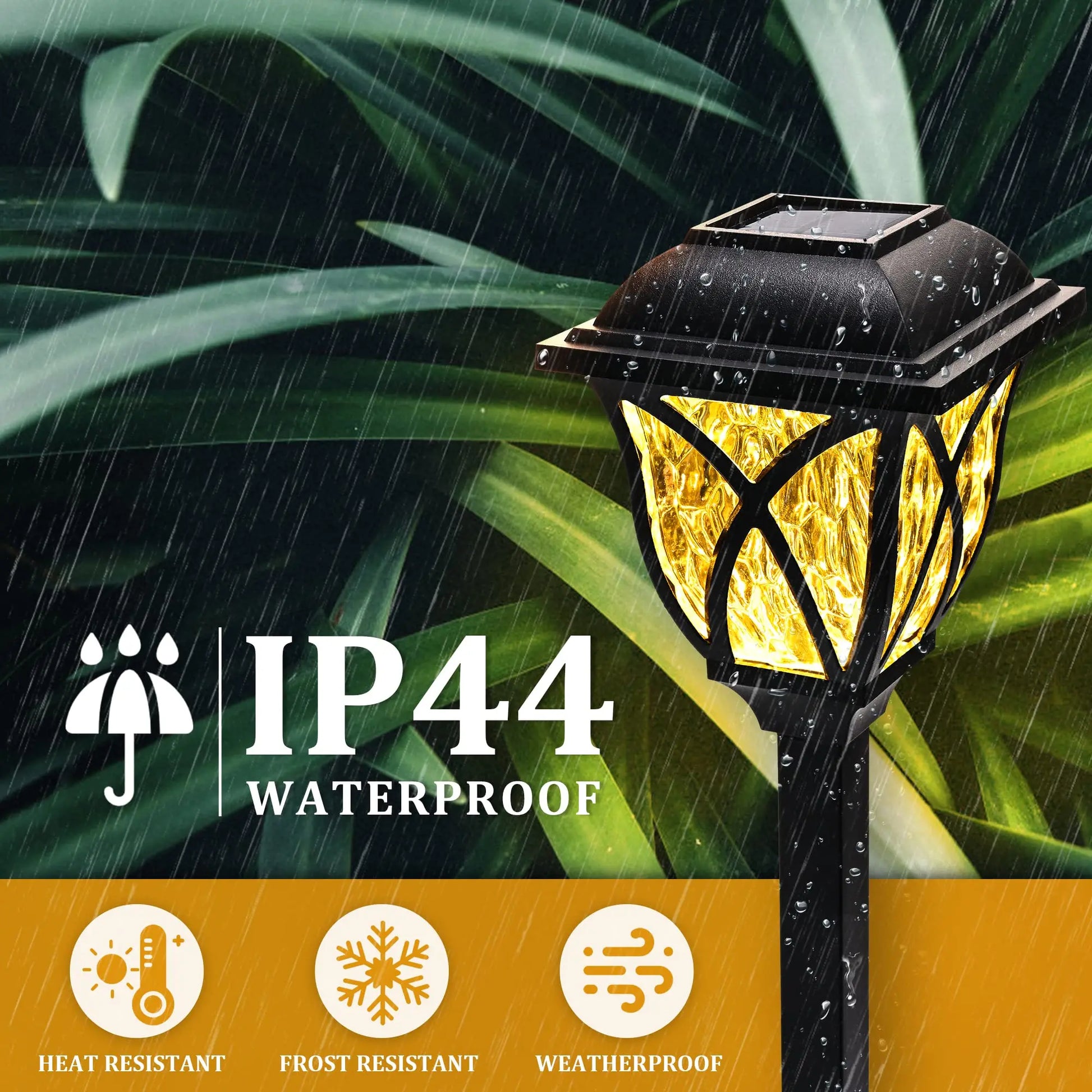 2pcs Led Solar Lawn Lights Outdoor Lamp Waterproof Warm Light Garden Courtyard For Walkway Path Villa Landscape Lights Beauty World Shop