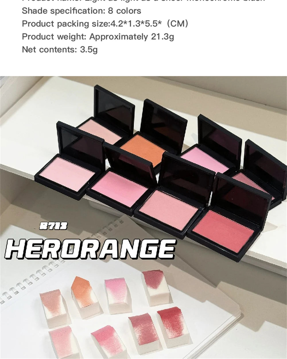 Monochrome Matte Blusher Palette Soft Silky Cheek Natural Facial Rouge Plate Lasting Nude Low Saturation Powder Blusher Disk Beauty World Shop