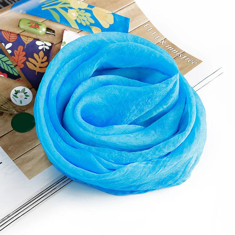 New 70X70cm Simulation Silk Scarves Women's Versatile Small Square Solid Chiffon Scarf Gauze Scarf Party Gift Beauty World Shop