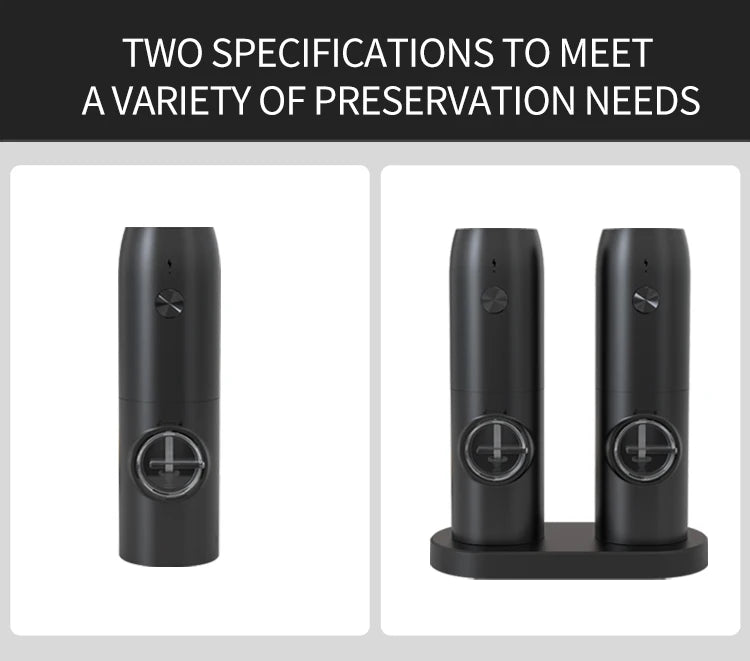 Electric Automatic Salt And Pepper Grinder Set Rechargeable With USB Gravity Spice Mill Adjustable Spices Grinder With LED Light Beauty World Shop