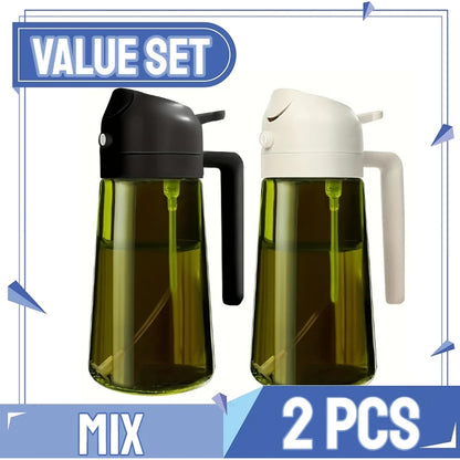 2in1 Kitchen Spray Oil Dispenser Oil Sprayer Polisher Or Only Brush Spray for Air Fryer Salad Grilling Roasting Cooking Kitchen Beauty World Shop