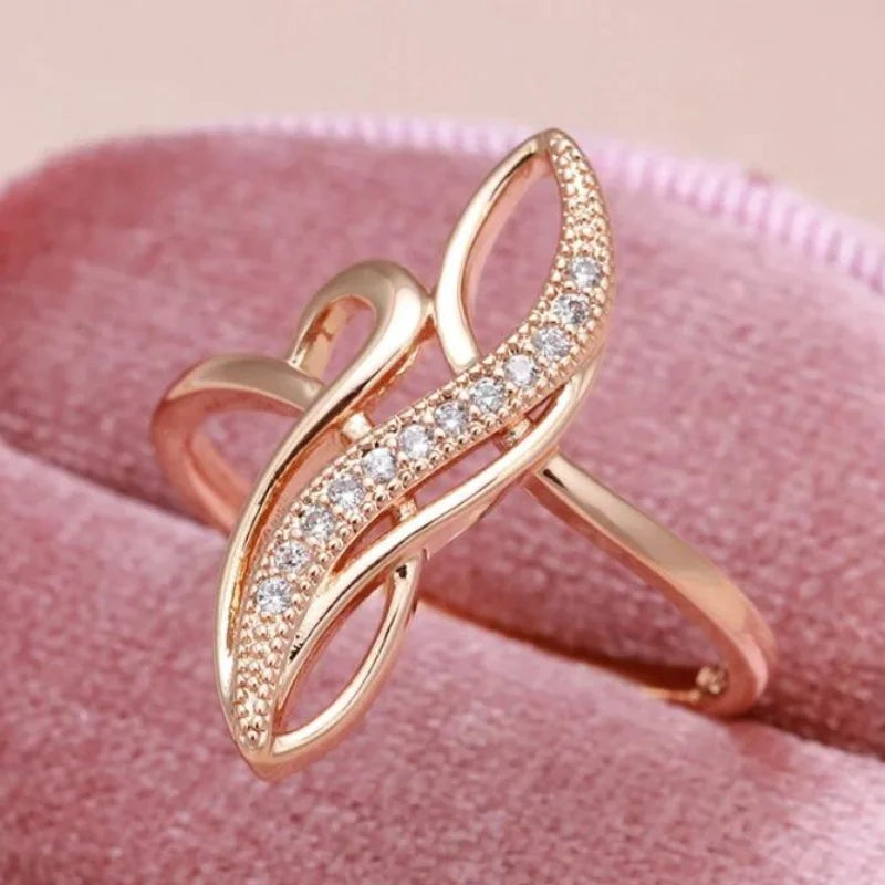 2024 New Geometric Gold Color Inlay Blue Color Zircon Rings For Women Birthday Gift Accessories Custom Jewelry Beauty World Shop