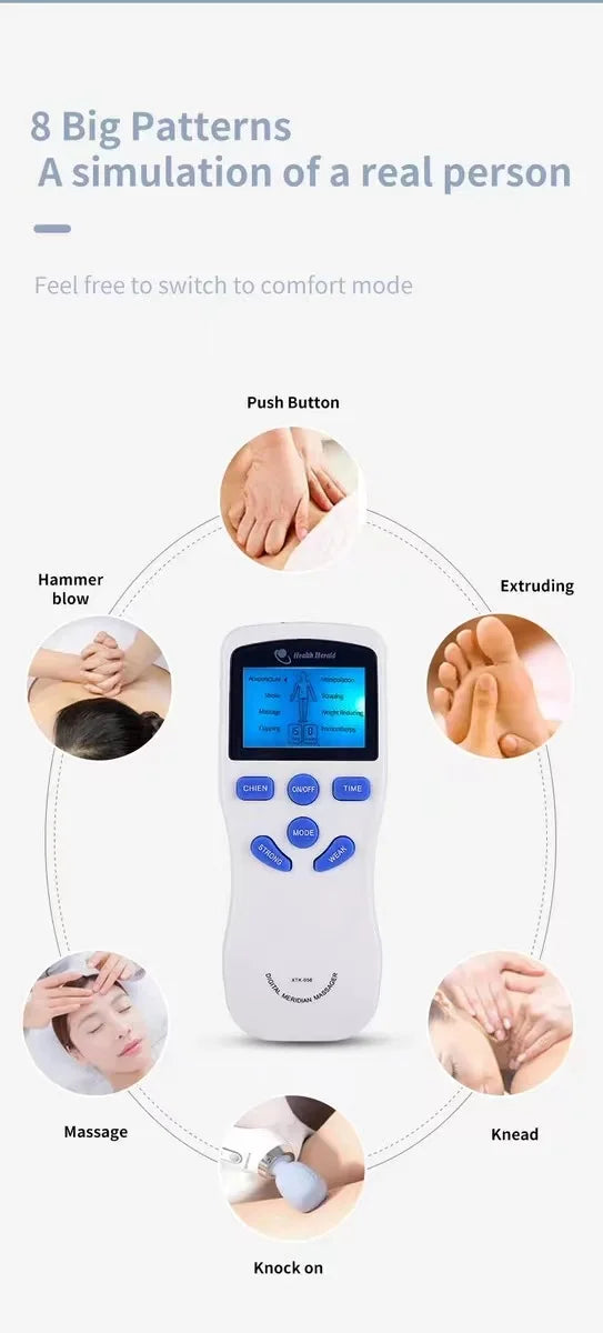 8 Modes EMS Dual Channel Massager Tens Machine Body Massage Full Body Muscle Massager with Accessories Beauty World Shop