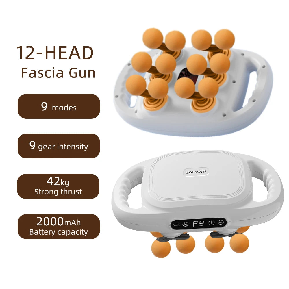 42-Heads Fascia Gun High-Frequency Vibration Body Massage Gun Back and Waist Massager Neck Shoulder Massager Muscle masajeador Beauty World Shop