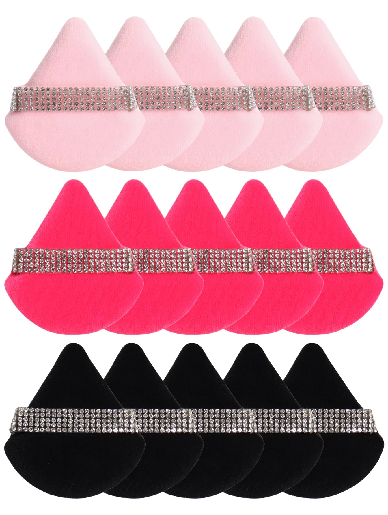 3 件套 Diamond Triangle Powder Puff Face Makeup Tool Sponge Velvet Soft Smooth Facial Beauty Makeup Sponge Cosmetics Accessories Beauty World Shop