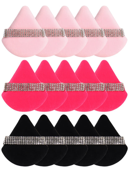 3 件套 Diamond Triangle Powder Puff Face Makeup Tool Sponge Velvet Soft Smooth Facial Beauty Makeup Sponge Cosmetics Accessories Beauty World Shop