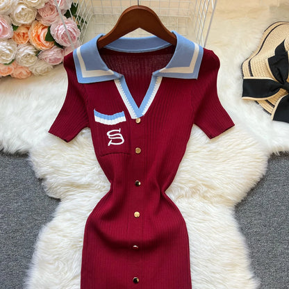YuooMuoo Brand Fashion Summer Knitted Dress Women 2025 New Y2K Embroidery Long Bodycon Sweater Dress Streetwear Lady Vestidos Beauty World Shop