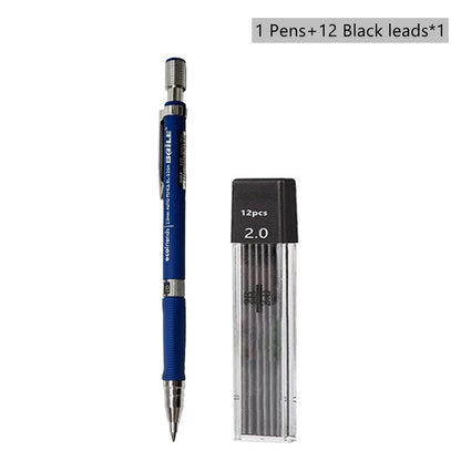 Mechanical Pencil Set 2.0 mm with 2B Black/Colors Lead Refill For Writing Sketching Art Drawing Painting School Automatic Pencil Beauty World Shop