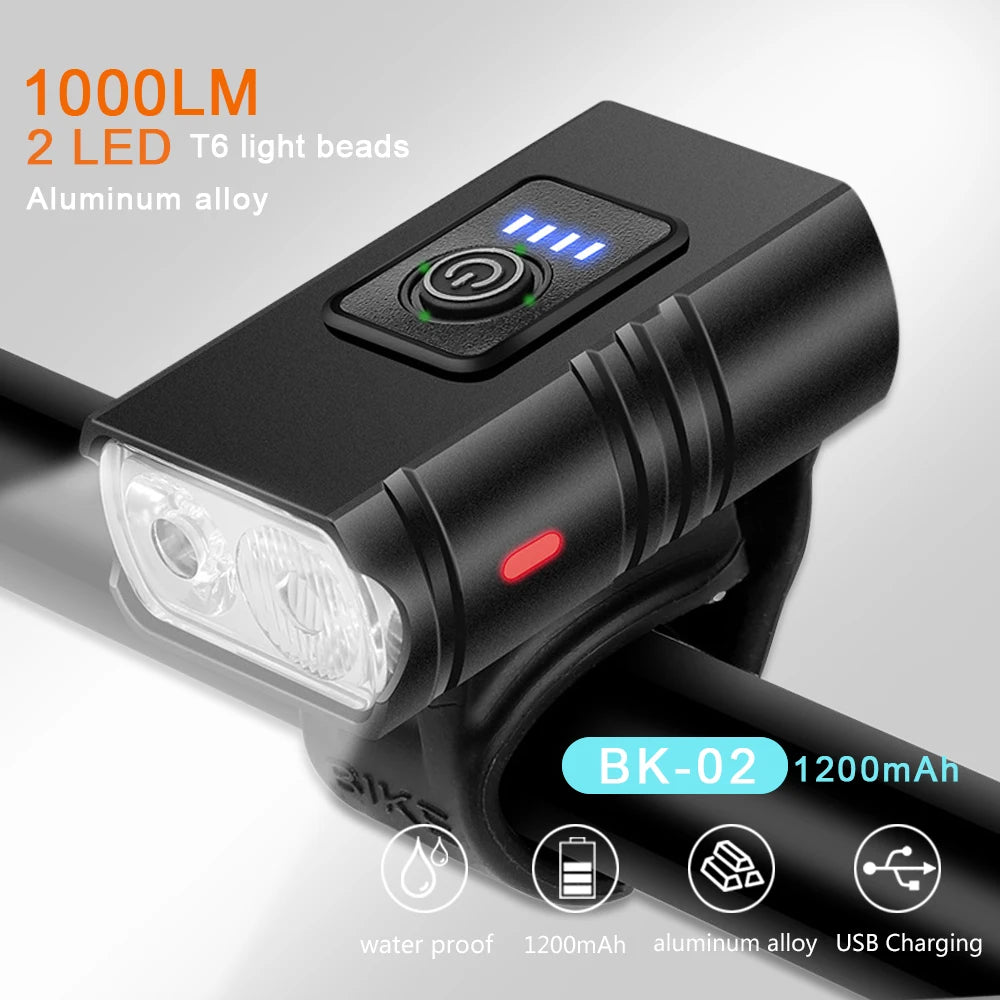 T6 LED Bike Light USB Rechargeable Bicycle Lights Front 6 Modes MTB Flashlight Bicycle Headlight for Cycling Bicycle Front Lamp Beauty World Shop