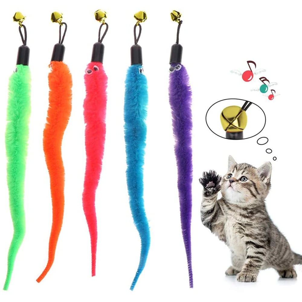 Replace Plush Cat Toy Accessories Worms Replacement Head Funny Cat Stick Pet Toys 5/10/6/11 Pcs Beauty World Shop