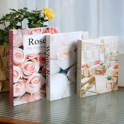 3Pcs Foldable Fashion Fake Books Living Room Decoration Designer Books Coffee Table Ornaments Club Hotel Room Villa Prop Books Beauty World Shop