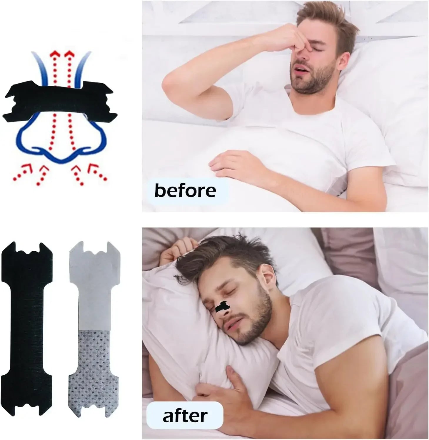 30/60/90PCS Anti Snoring Nose Patch Set Extra Strength Nasal Strips Better Breathing Non-Invasive Easier Breath Sleep Aid Decive Beauty World Shop