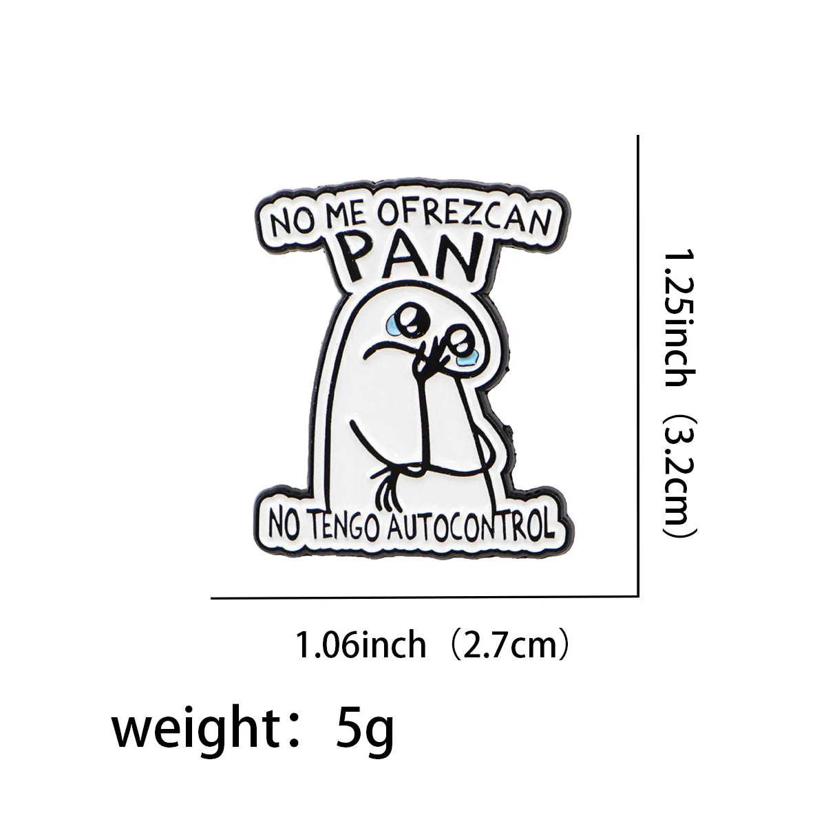 Funny Spanish Quotes Enamel Pin Sad Character Brooch Pines Lapel Pins Badge Clothing Accessories Fashion Jewelry Friends Gifts Beauty World Shop