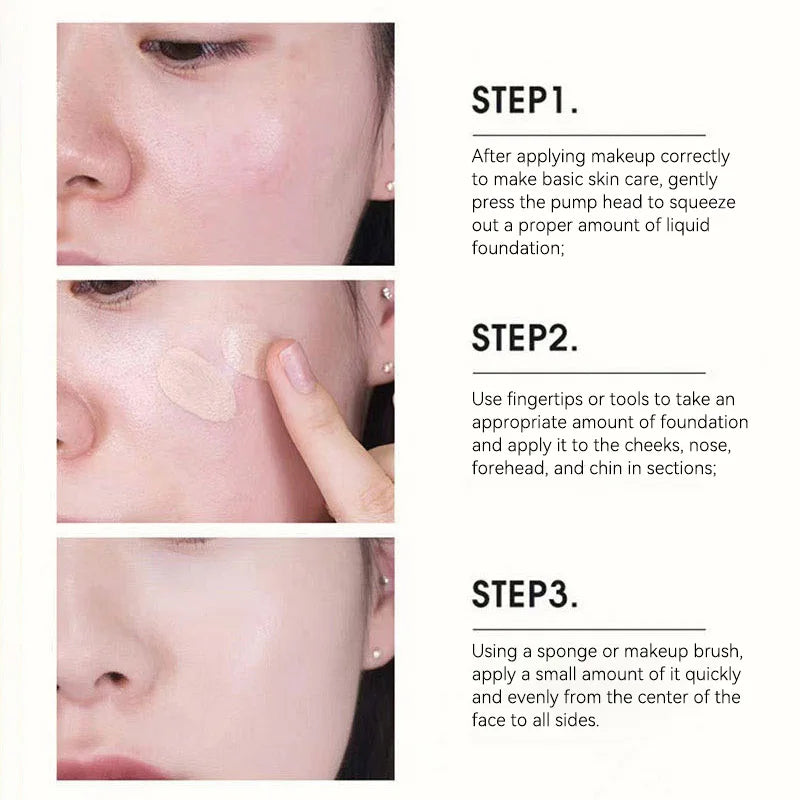 The liquid foundation is light, matte, naturally brightening, and does not come off makeup. The natural complexion is frosty, Beauty Trend Shop