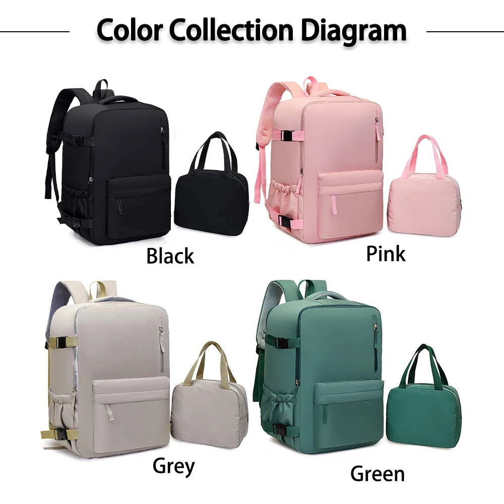 2-Piece 40×30×20cm 180 °   Full Opening Backpack Set, Large Carry-On with Tote Bag for Travel, Business, School & Daily Commuting Beauty World Shop