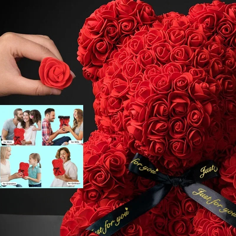 2025 New Artificial Flower Eternal Rose Teddy Bear for Mom Mother's Day Birthday Valentine's Day Anniversary Gifts & Decorations Beauty World Shop