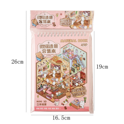 Mr Paper 3D Cabin Scene Stickers Book Visual Stacking Cartoon Scene Sticker Collection DIY Cabin Scene Stationery  Stickers Beauty World Shop