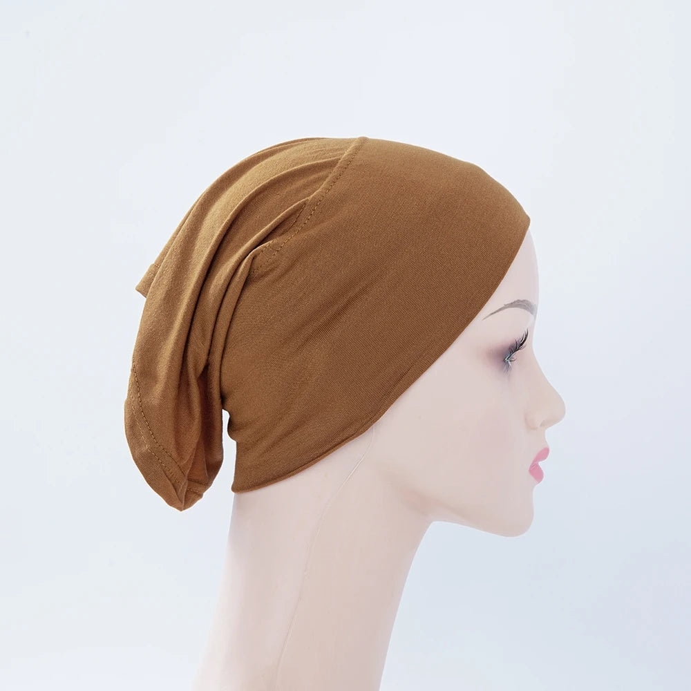 56colors Fashion Women Inner Hijab Tube Muslim Cap Bonnet Plain Islamic Underscarf Bamboo Jersey Undercaps Beauty World Shop