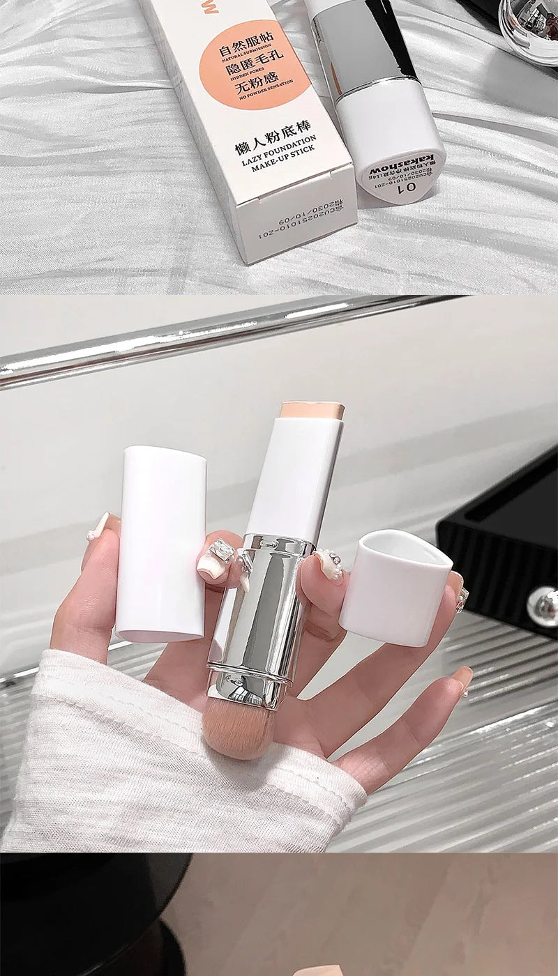 Lazy Foundation Stick, Moisturizing and Natural Concealer Makeup, Matte Makeup Base, Rare Beauty, Keep Makeup and Sweat Beauty World Shop