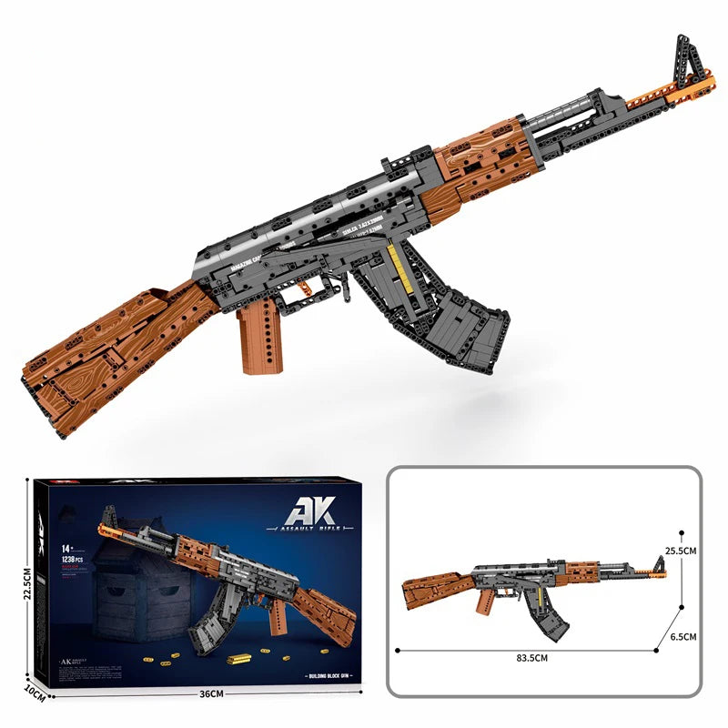 AK47 Assault Rifle Model Building Blocks Military Army Weapon Shootable Imitation Gun Bricks Children’s Holiday Gifts DIY Toys Beauty World Shop
