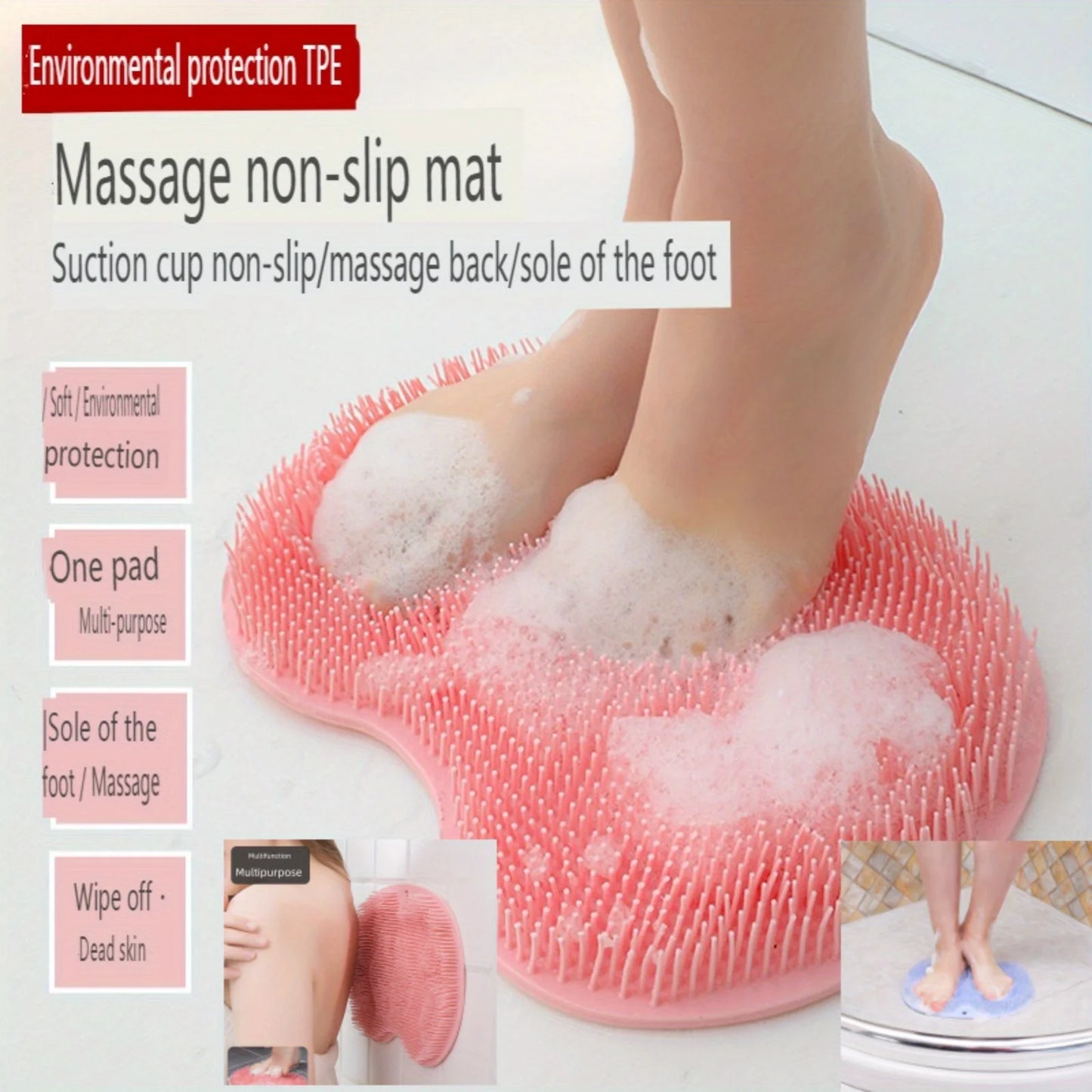 Exfoliating Foot Brush and Back Scrubber Anti-Slip Suction Cup - Deep Cleansing and Exfoliating Tool for Body Dirt Removal Beauty World Shop