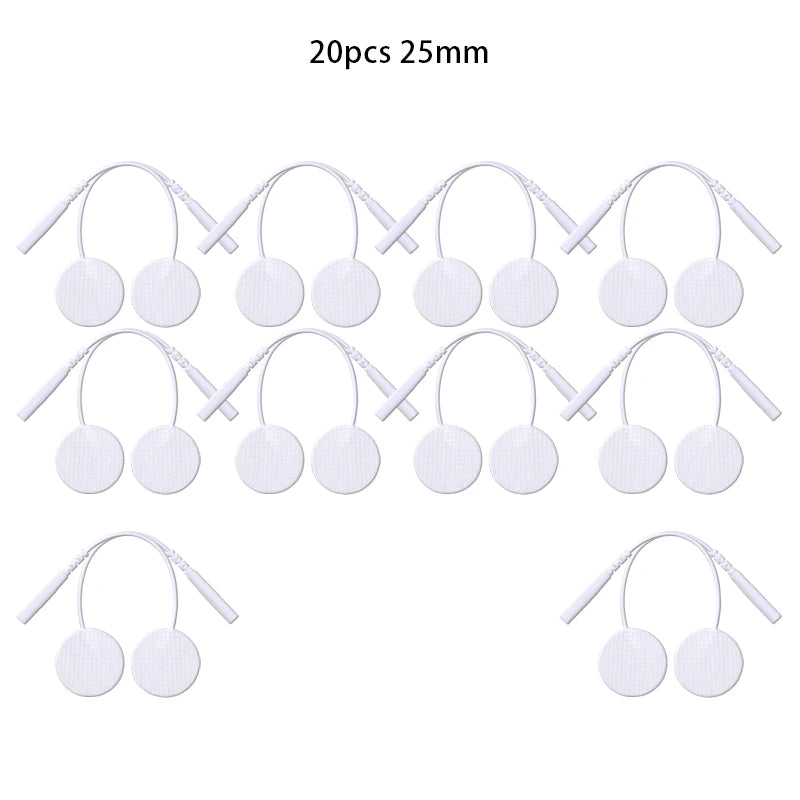 25mm Self-Adhesive Electrode Pads with Conductive Gel for EMS Electric Muscle Stimulator Pulse Massager Replacement Accessory Beauty World Shop
