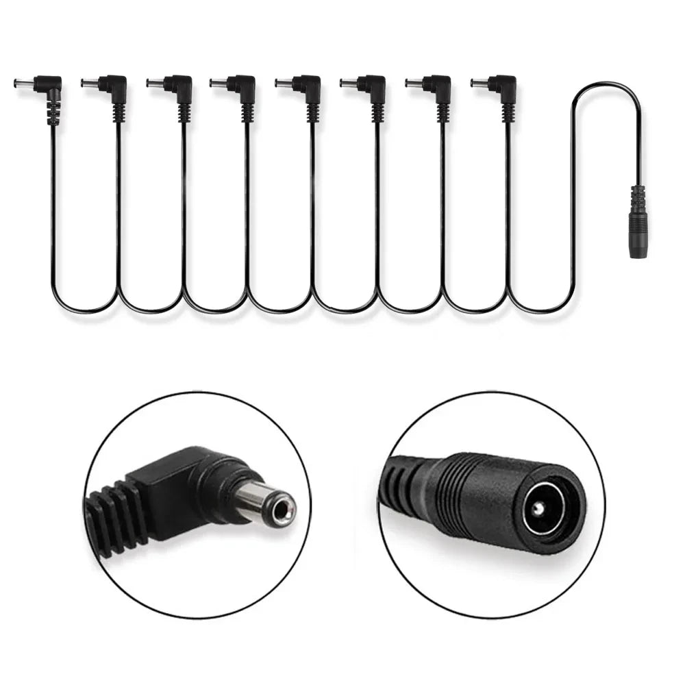 Miwayer Daisy Chain Cables 1 to 2-10 Ways Guitar Effect Pedal Power Supply Adapter 9V DC 1A Reinforced Noiseless Center Negative Beauty World Shop