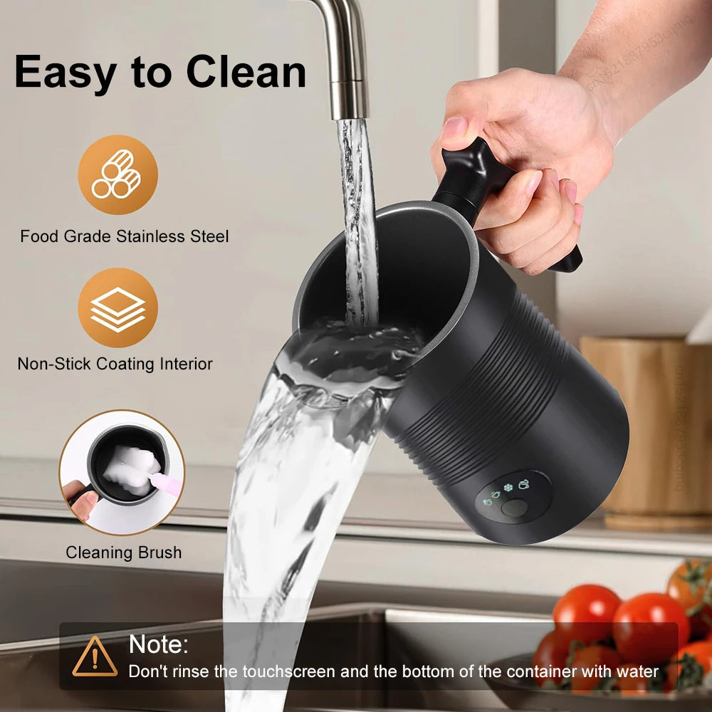 Electric Milk Frother Automatic Rotary Foamer for Coffee Cappuccino Latte 4 in 1 Hot and Cold Foam Maker Milk Frother Foamer Beauty World Shop