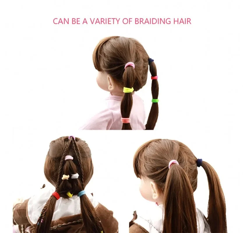 200PCS Women Girls Colorful Nylon Elastic Hair Bands Ponytail Hold Small Hair Tie Rubber Bands Scrunchie Hair Accessories Beauty World Shop