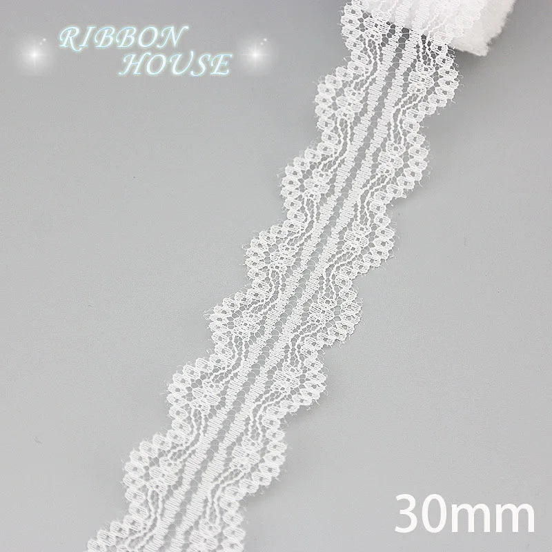 (5 yards/roll) white Lace ribbon fabric Webbing Decoration Lovely gift packing polyester Material Home Accessories Store