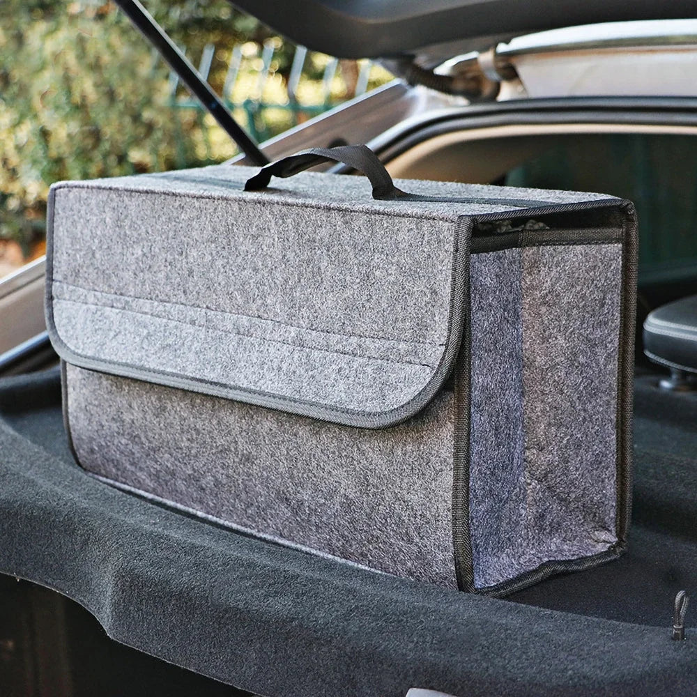 Large Anti Slip Compartment Boot Storage Organizer Tool Car Storage Bag Car Trunk Organizer Soft Felt Storage Box Accessories Beauty World Shop
