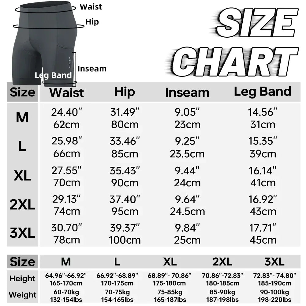 X-TIGER Cycling Shorts 6D Gel Cushioned Cycling Shorts MTB Cycling Briefs Cycling Lounge Pants Yoga Pants Sports Fitness Pants Beauty World Shop