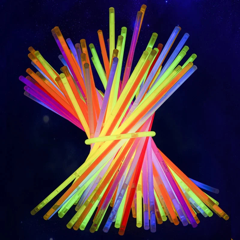 50/100Pcs Fluorescence Sticks Party Multicolor Glowing Stick Bright Colorful Light Bright Bendable Glow Bracelet Party Supplies Beauty World Shop