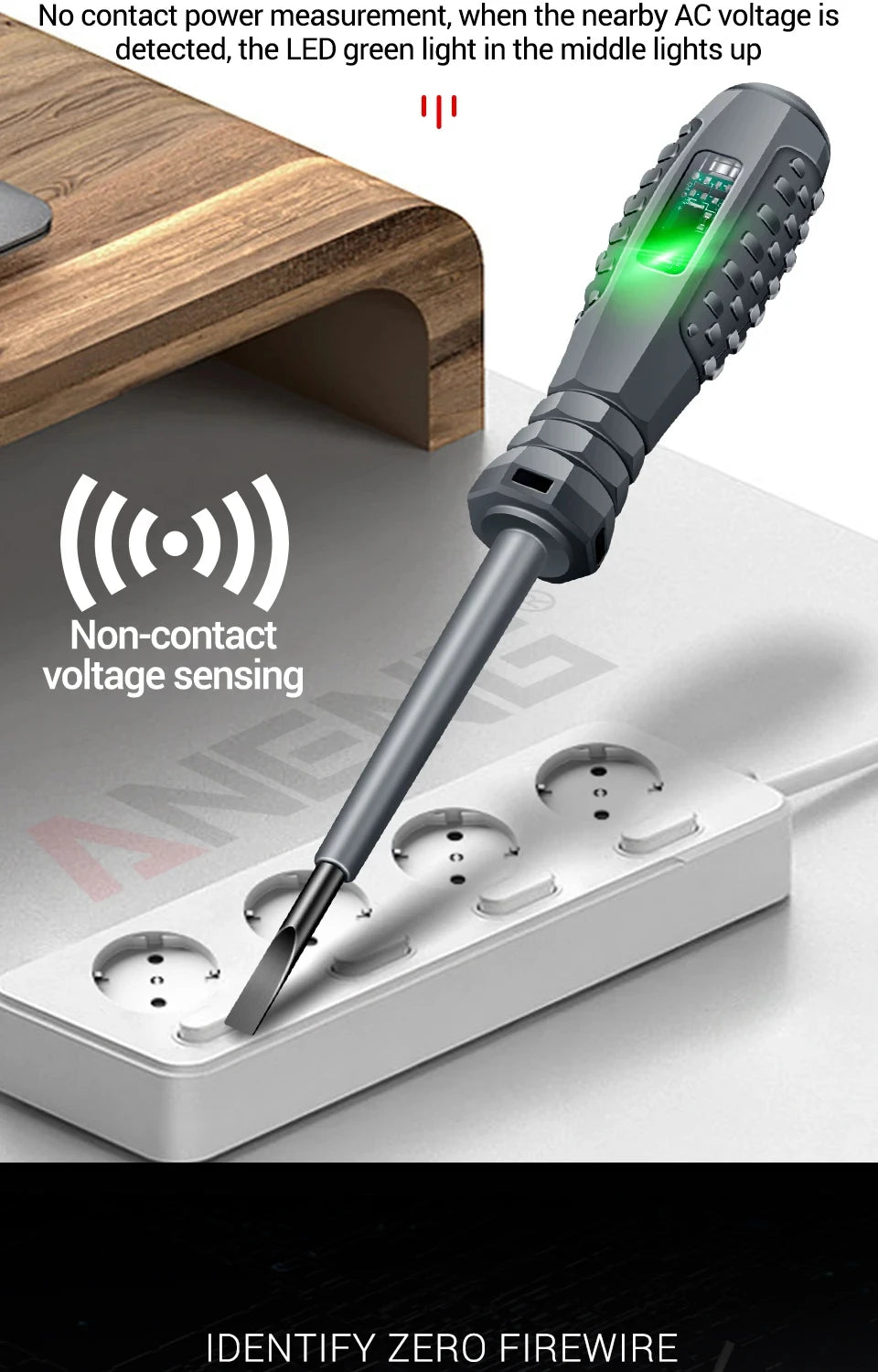 Multifunctional Electrician Test Screwdriver AC Non-contact Induction Test Pen Voltage Tester 70-600V Red Green Induction Lights Beauty World Shop