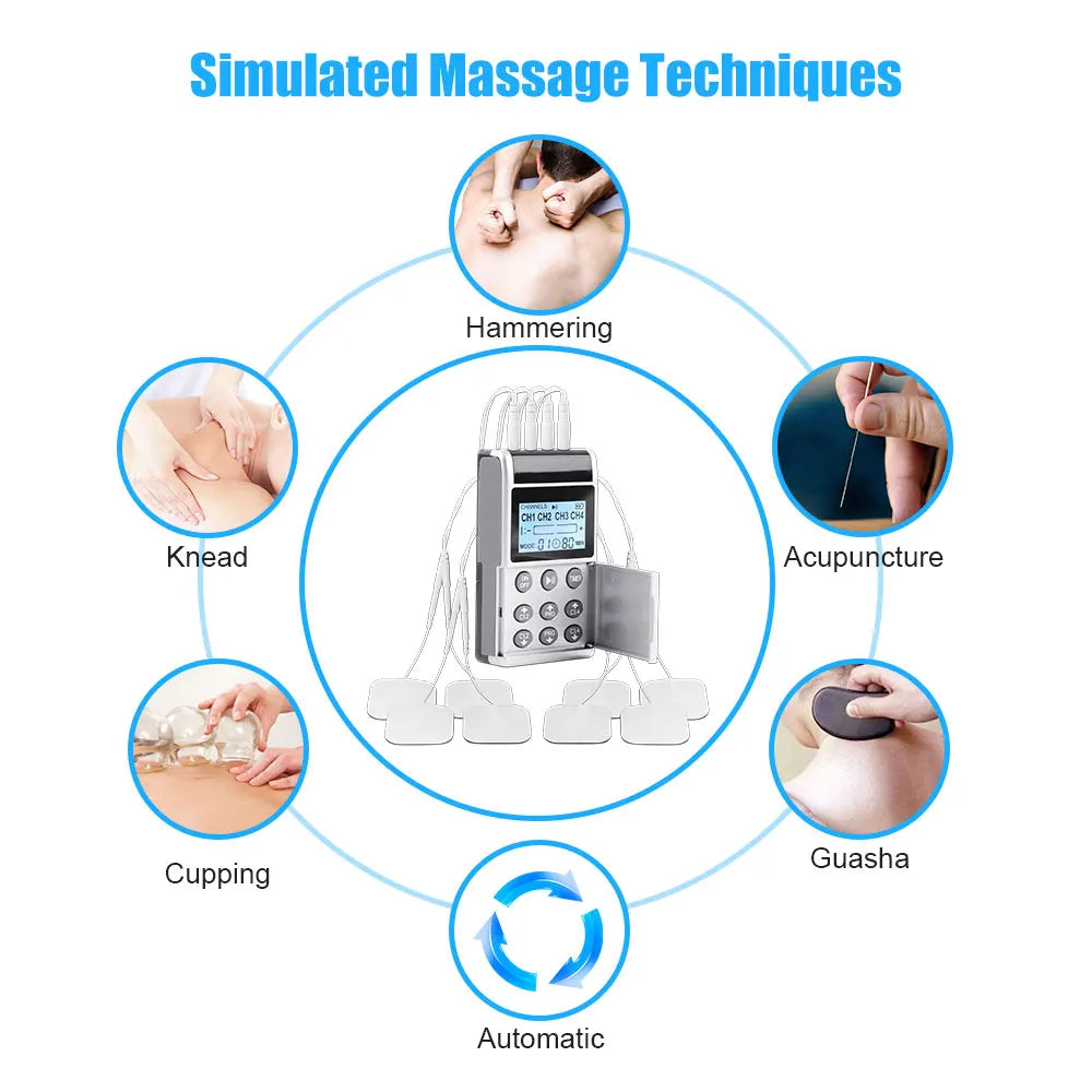 8 Electrode Pads 15 Mode EMS Tens Device Acupuncture Massage Machine Pulse Electrostimulator Electric Body Massager Apparatus Beauty World Shop