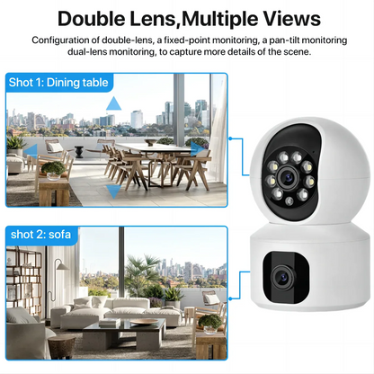 Tuya 8MP WiFi IP Camera Dual Lens Baby Monitor Color Night Vision Human Automatic Tracking Video Smart Home Surveillance Camera Beauty Trend Shop