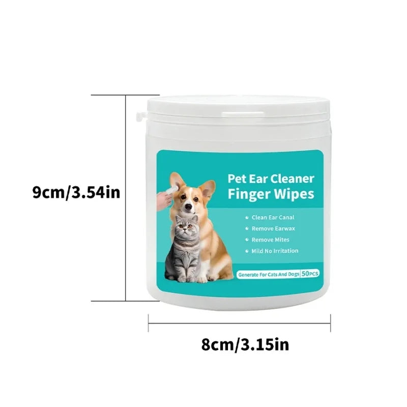 Pet Ear Cleaning Wipes Disposable Ear Care Finger Cover Convenient And Dirty Hand Ear Mite Ear Mite And Dogs Cleaning Wipes Beauty World Shop