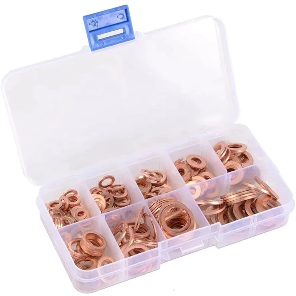 300/280/200/100Pcs Washer Copper Sealing Solid Gasket Washer Sump Plug Oil For Boat Crush Flat Seal Ring Tool 300/280/200/100Pcs Beauty Fashion